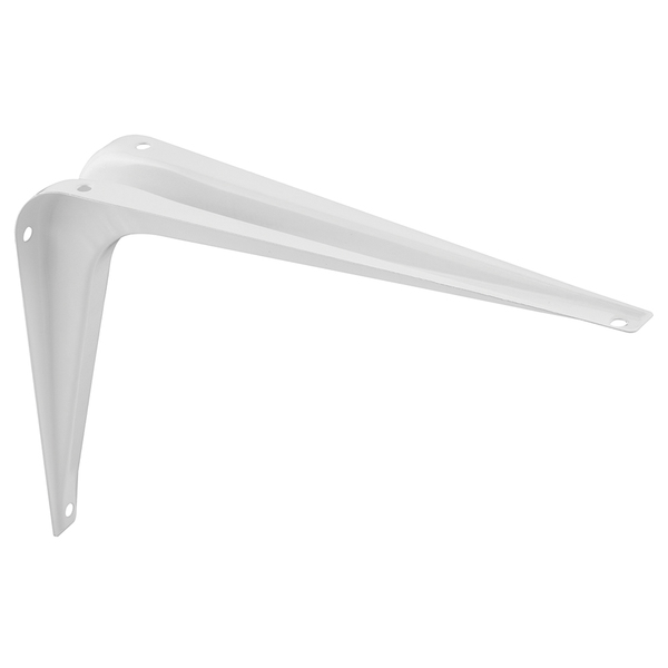 Prime-Line Shelf Support Bracket, 6 in. x 8 in., Steel, White Powder Coated 2 Pack MP64860